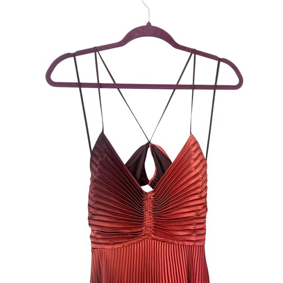ALC Ariya Pleated Maxi Dress Ombre Sz 2 - Picture 7 of 8